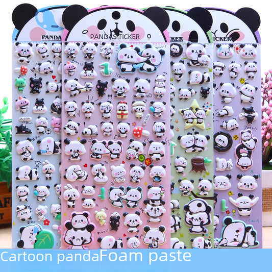 SL-ST Cute Panda Three-dimensional PVC Bubble Sticker Children's Stickers Kindergarten children's reward stickers